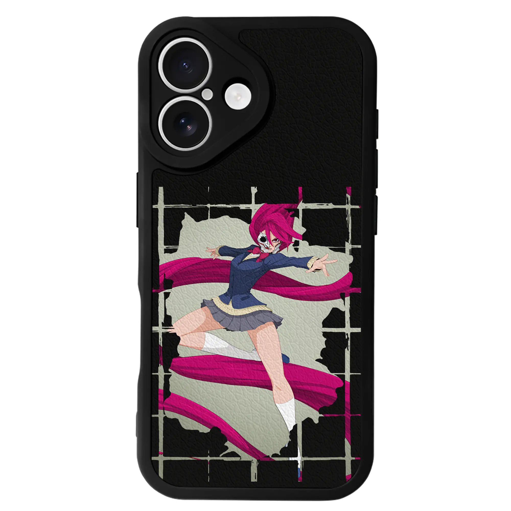 ダンダダン グッズ,白鳥愛羅 - IPhone 16シリーズ対応 ・ シリコンスマホケース ・ レザー調 ・ 高精度フィット ・ 耐衝撃 ・ ワイヤレス充電対応 ・ 精密カット